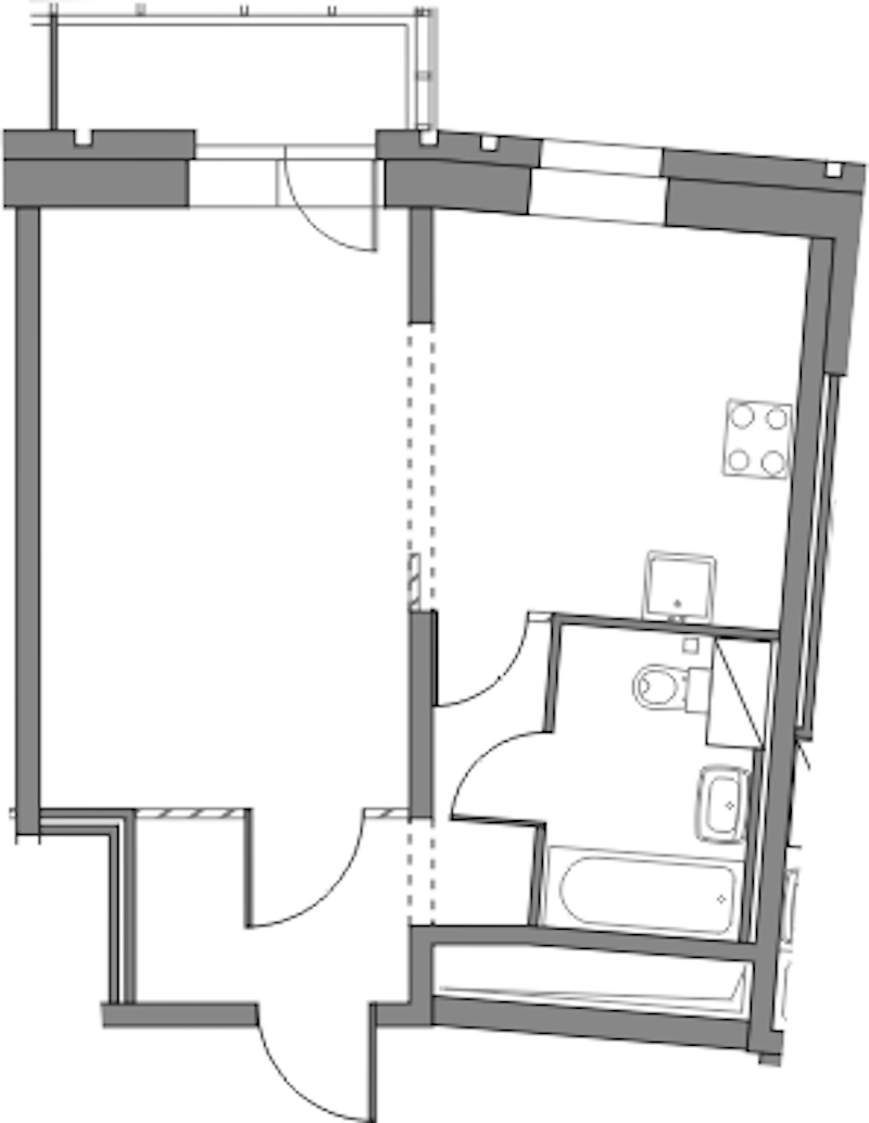 1-комнатная квартира 39.5 м², 2/23 эт., ЖК «Приморский квартал»